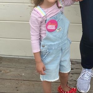 Toddler overalls with rainbow straps